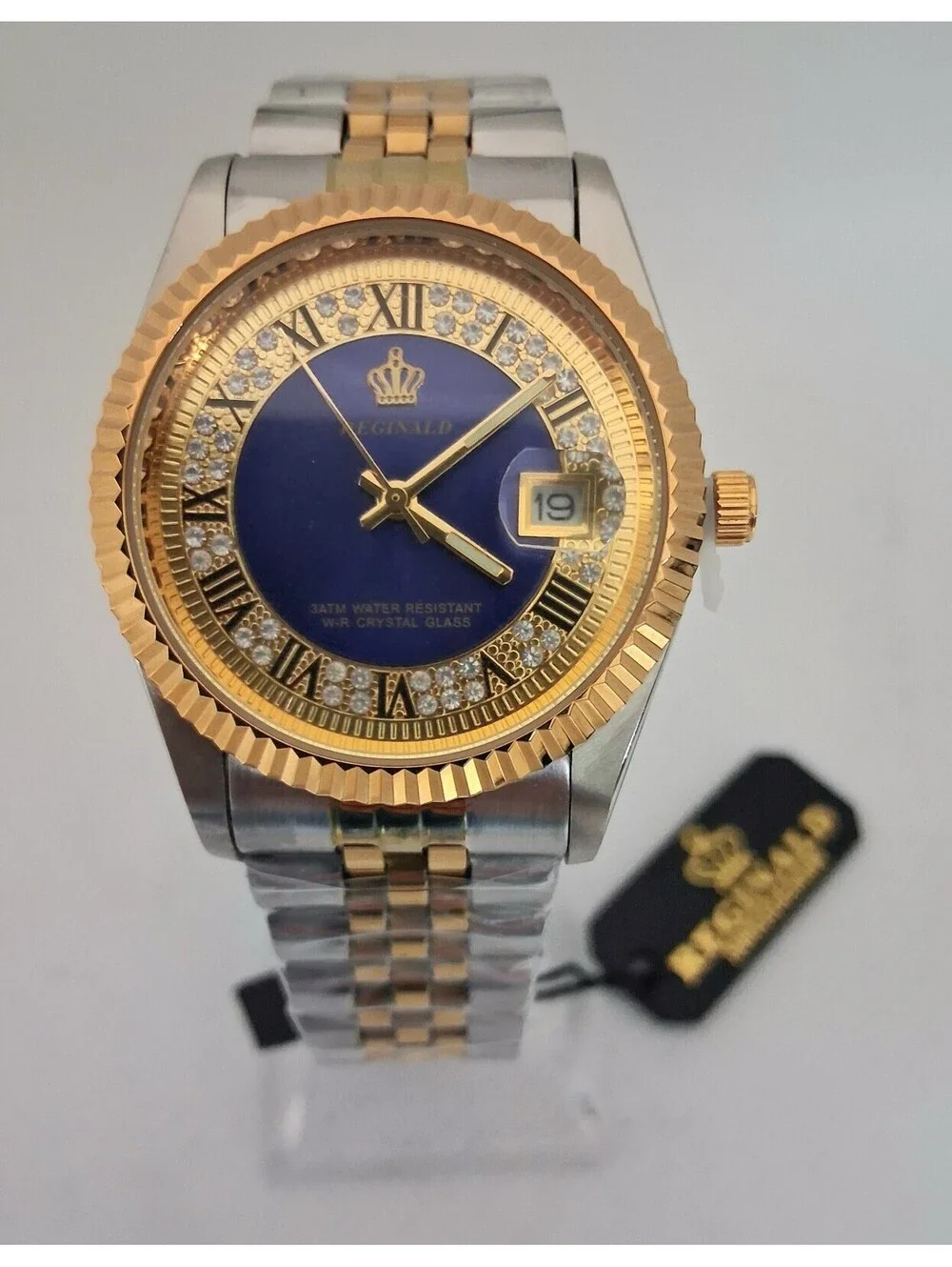NEW IN BOX Men's Reginald 36mm Real Diamond Presidential Date Watch